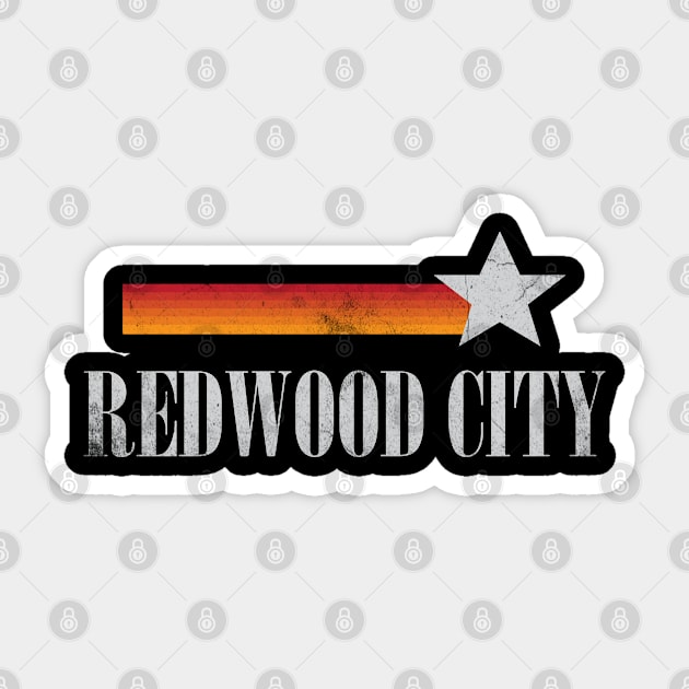 Redwood City California Vintage-Style Sticker by jiromie